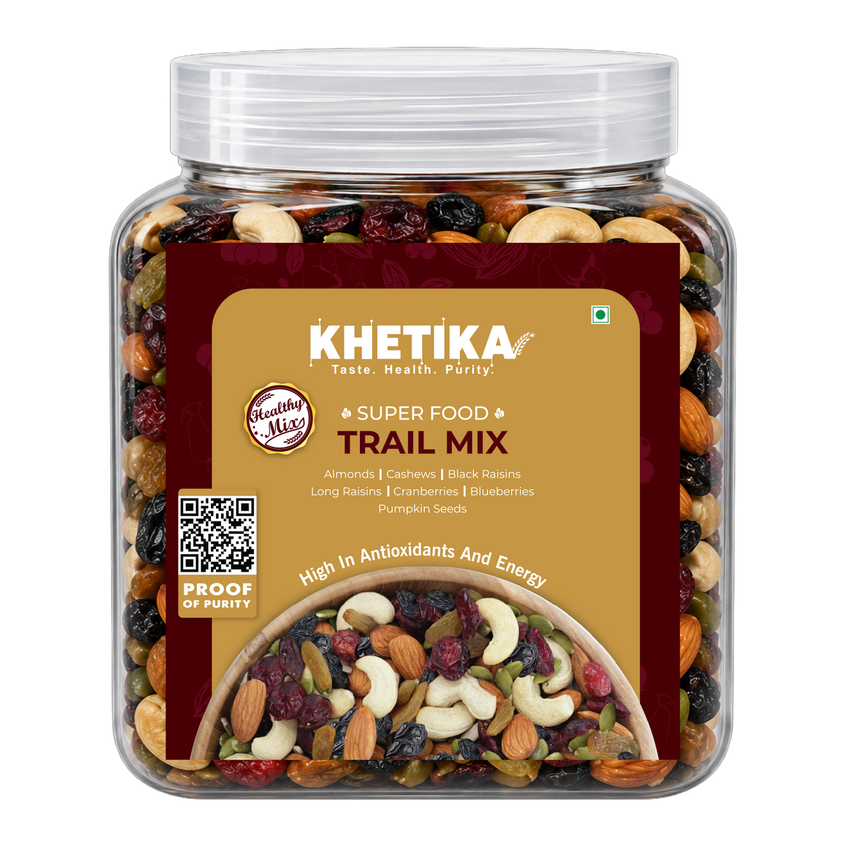 Khetika Premium 7-in-1 Trail Mix Jar