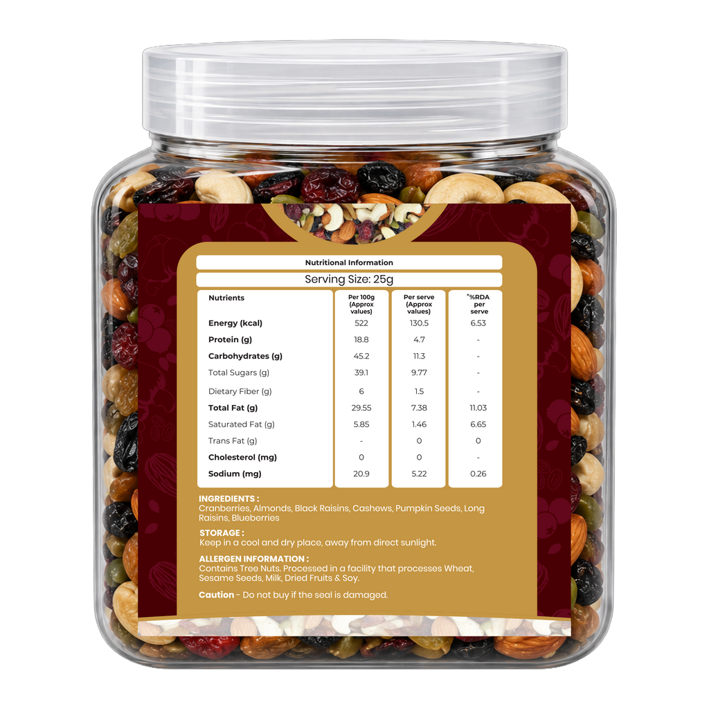 Khetika Premium 7-in-1 Trail Mix Jar