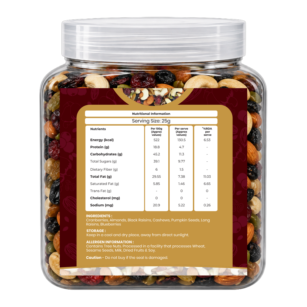 Khetika Premium 7-in-1 Trail Mix Jar