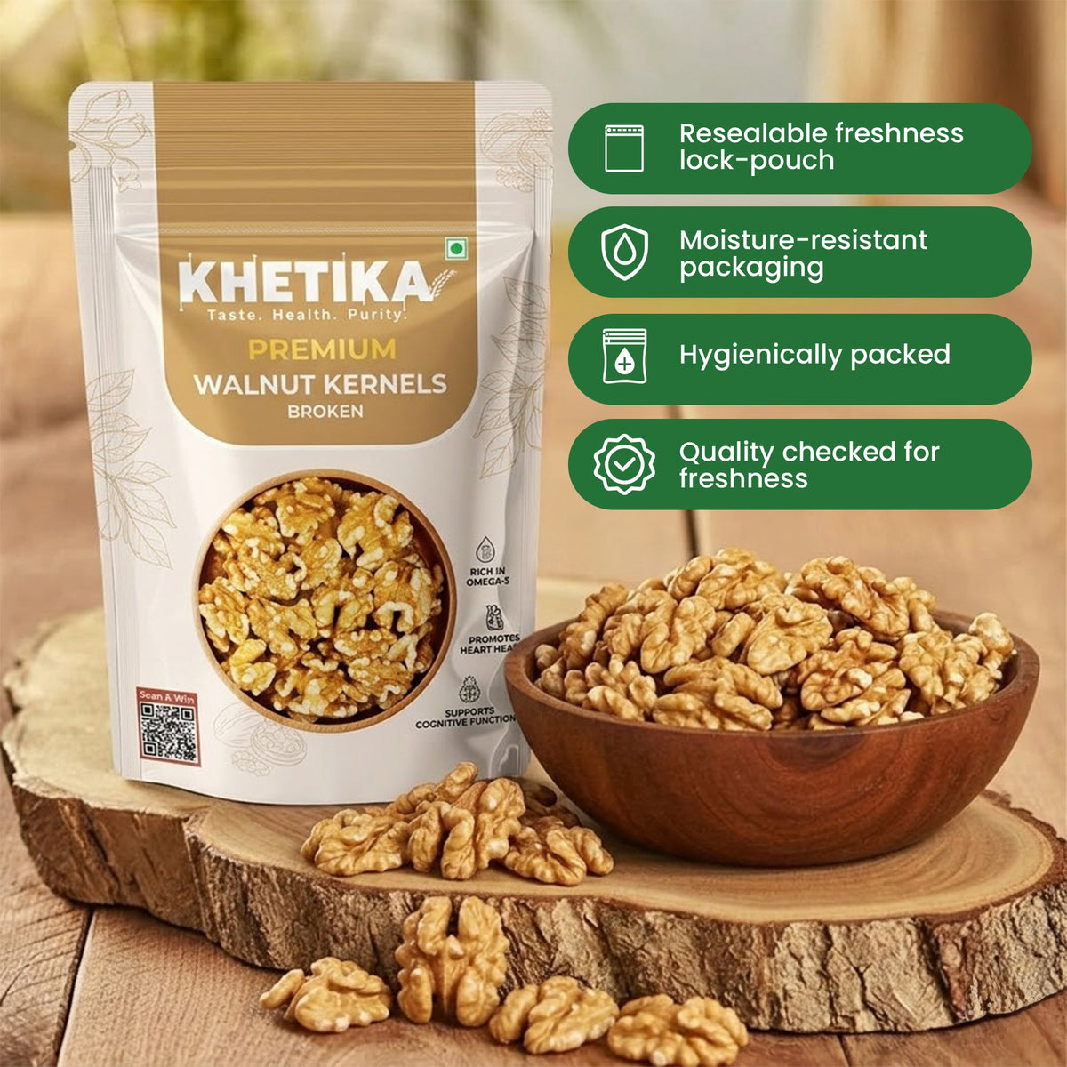 Khetika Premium Walnut Broken