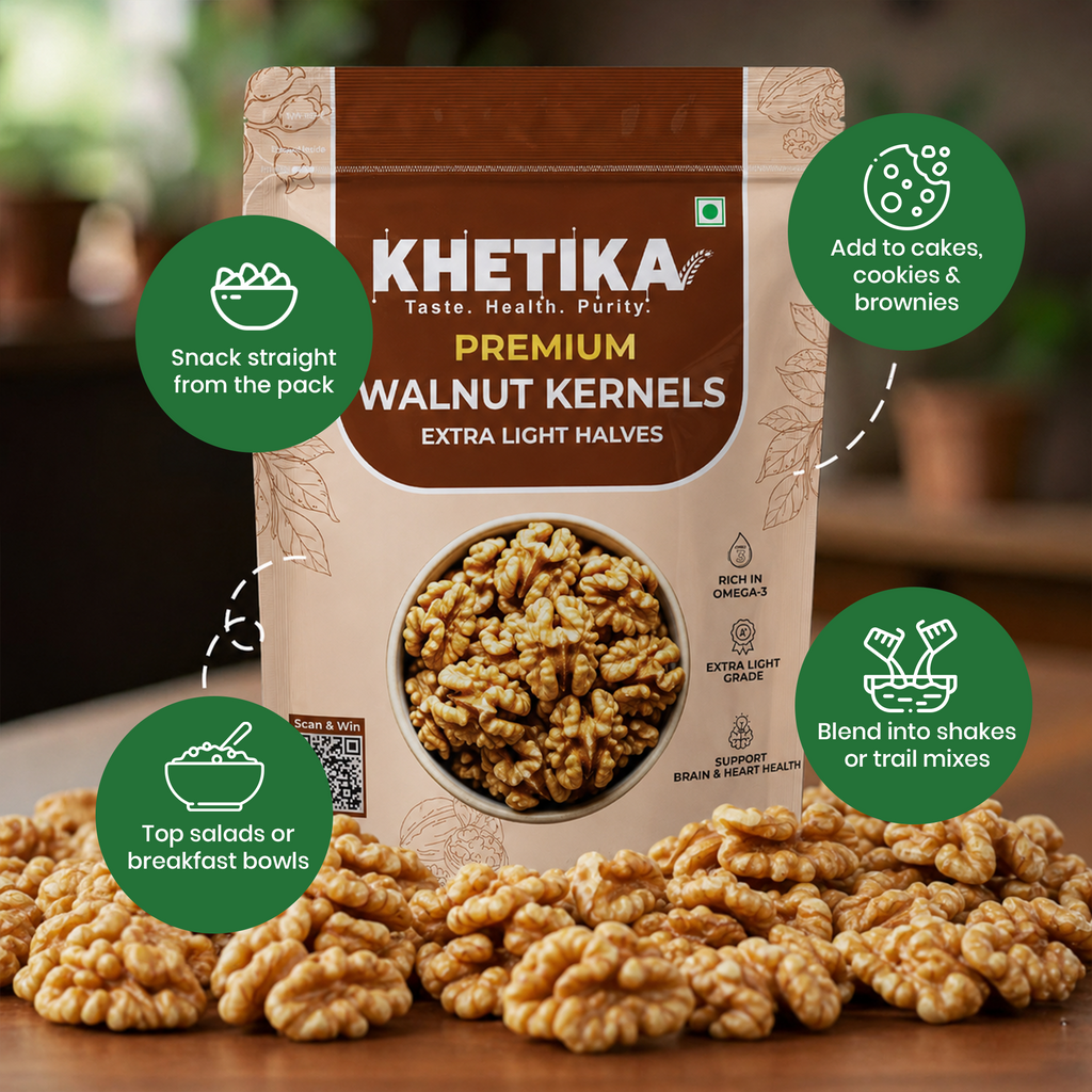 Khetika Premium Extra Light Halves Walnut